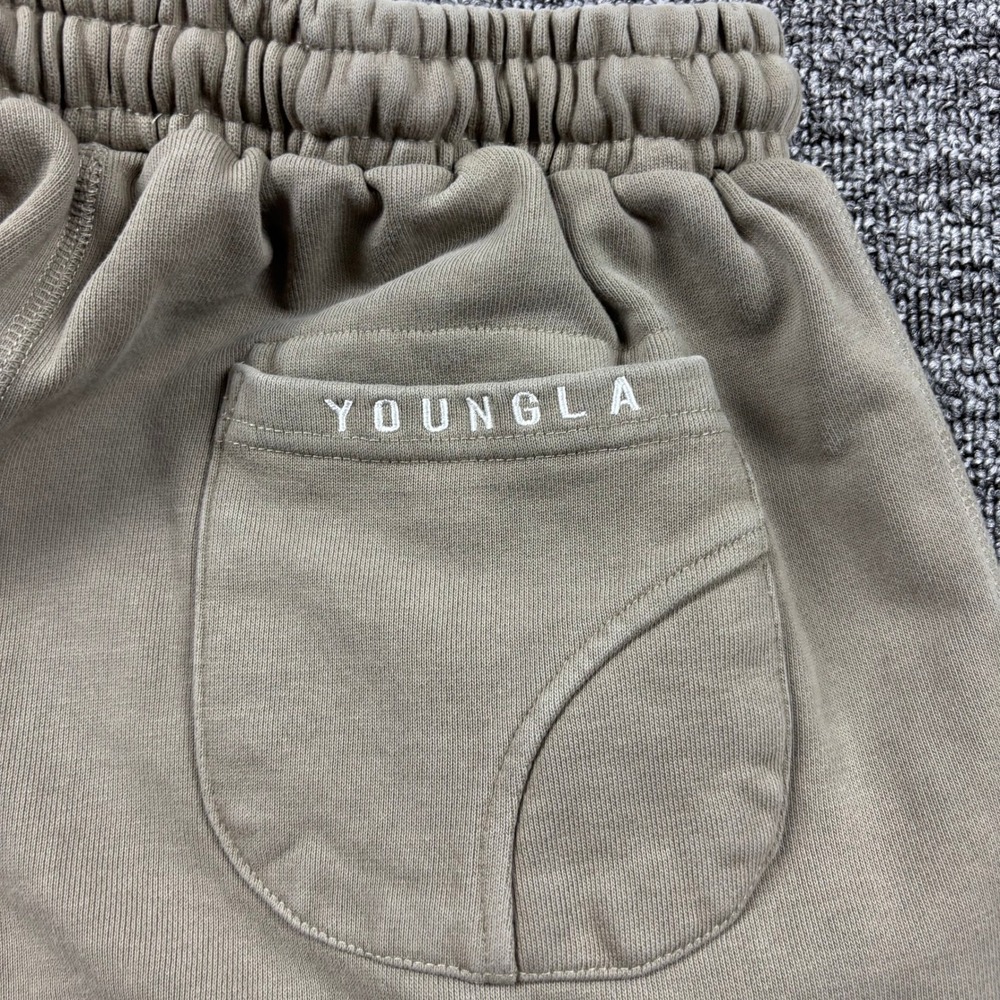 YoungLA Embroidered Heavyweight Jogger Sweatpants Tan/Taupe Men's Size Medium - Picture 5 of 7